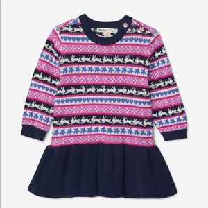 Fair Isle Bunnies Baby Sweater Dress